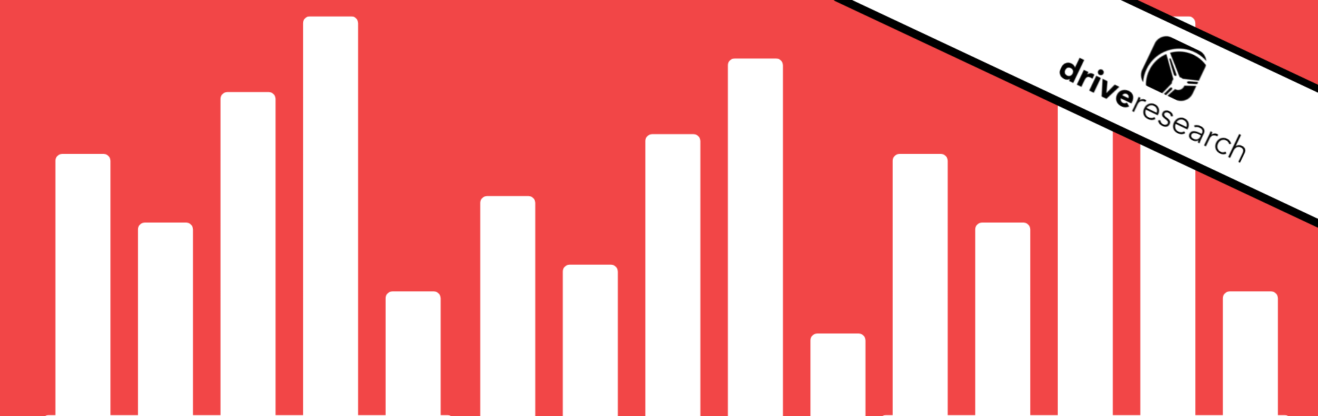 white bar charts on red background