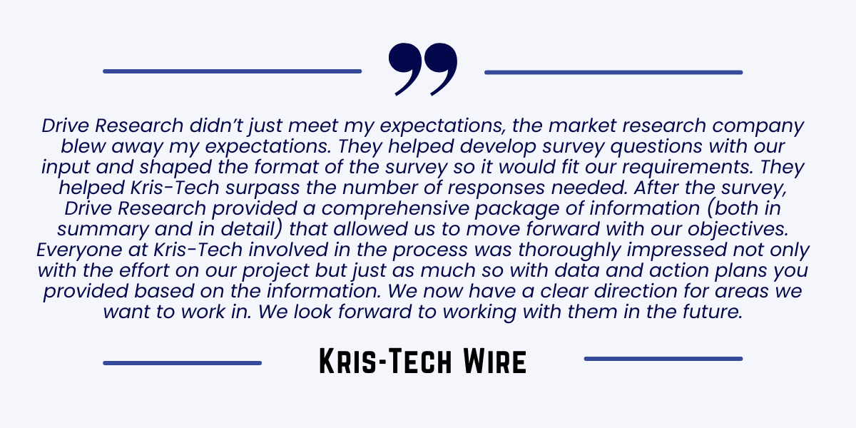 Kris Tech Wire testimonial