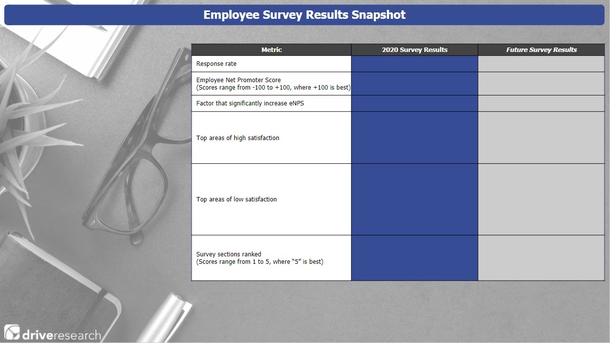 snapshot of the employee satisfaction survey