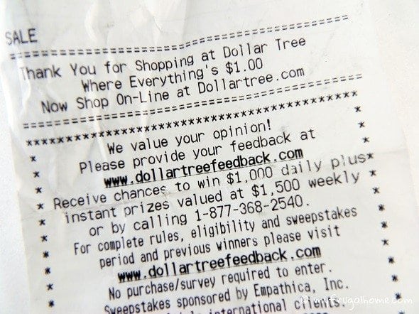 Example of a receipt survey