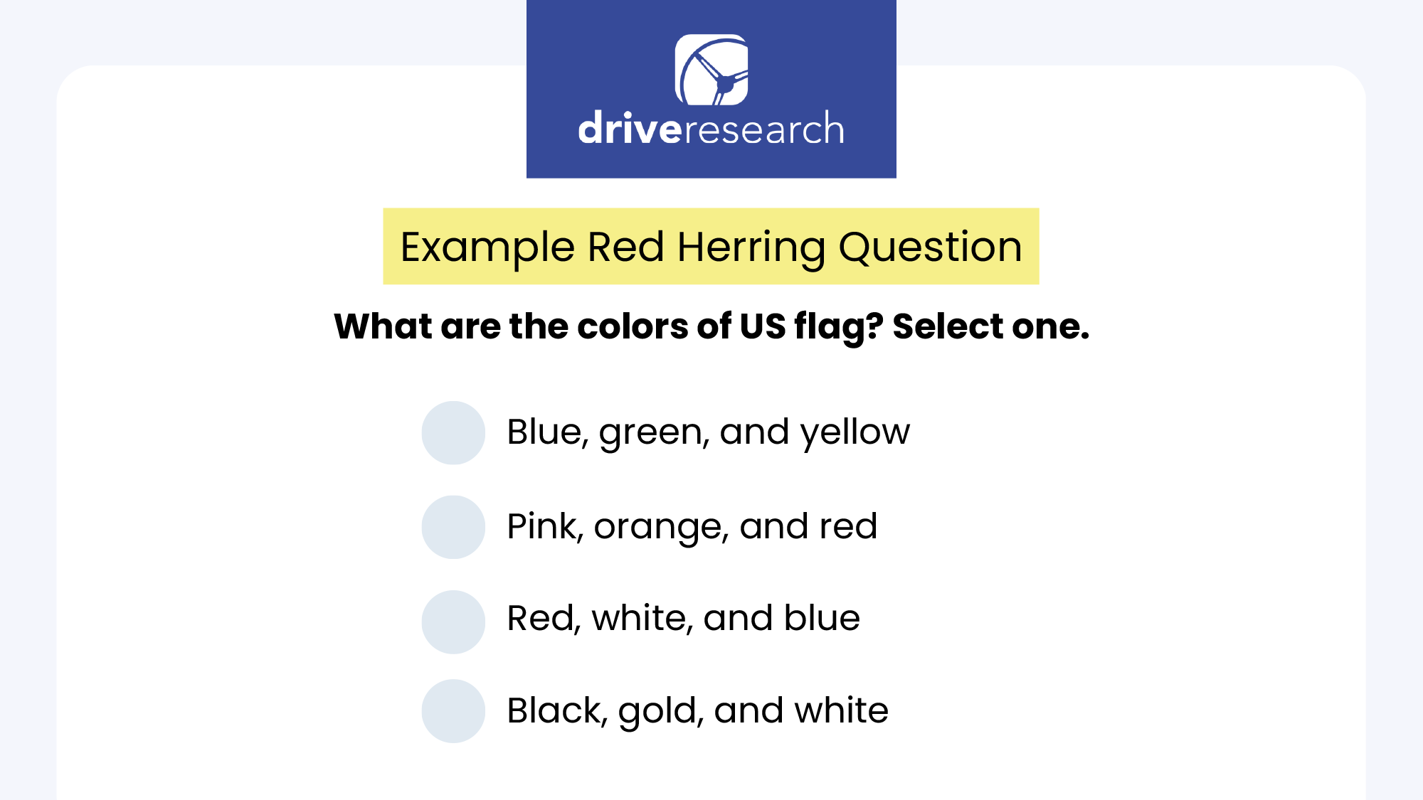 example red herring question to minimize response bias