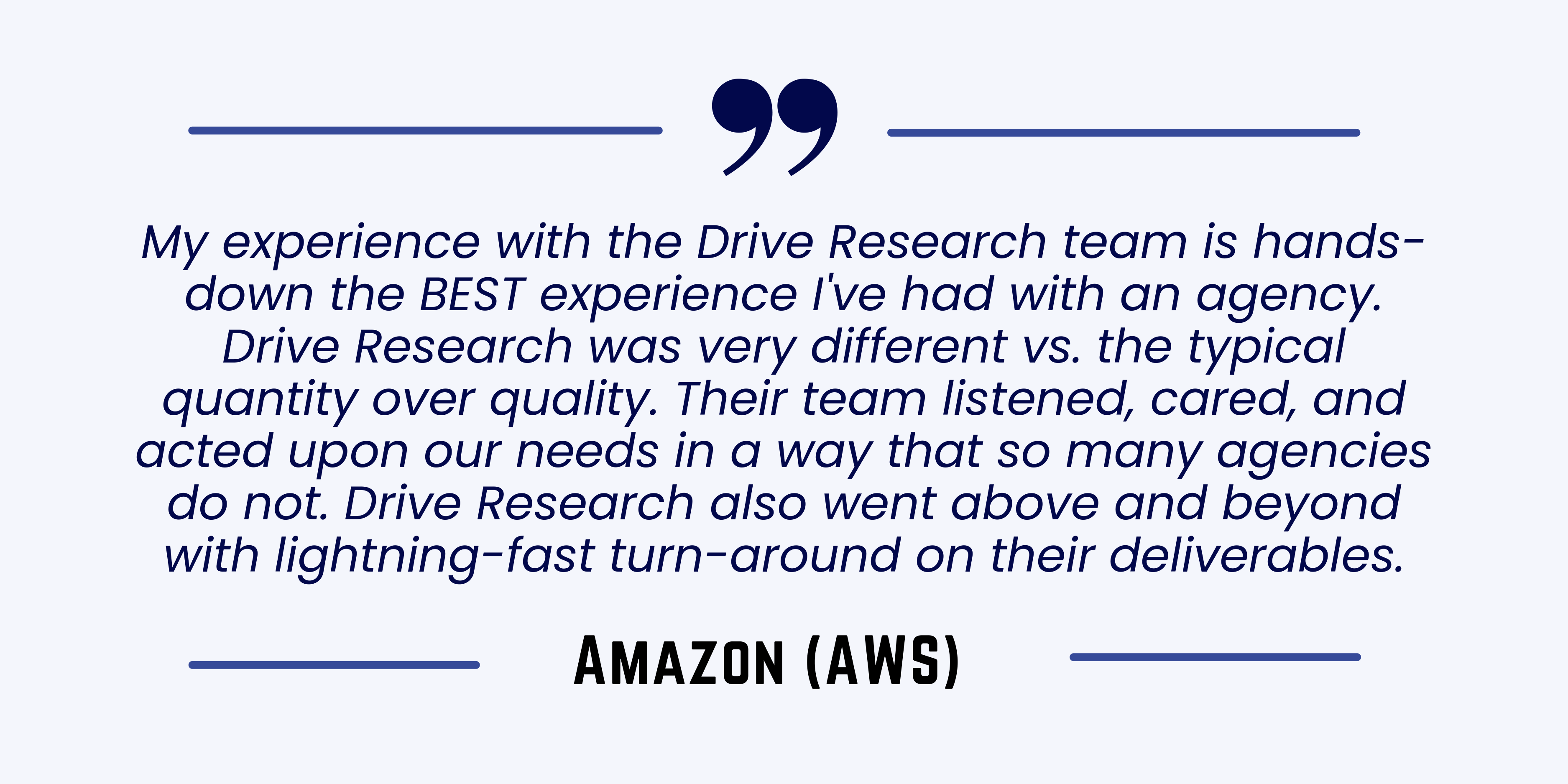Drive Research Customer Testimonial - AWS