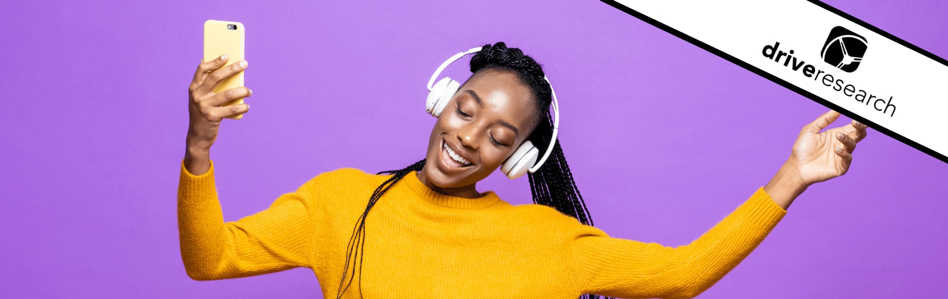 woman listening to music streaming app