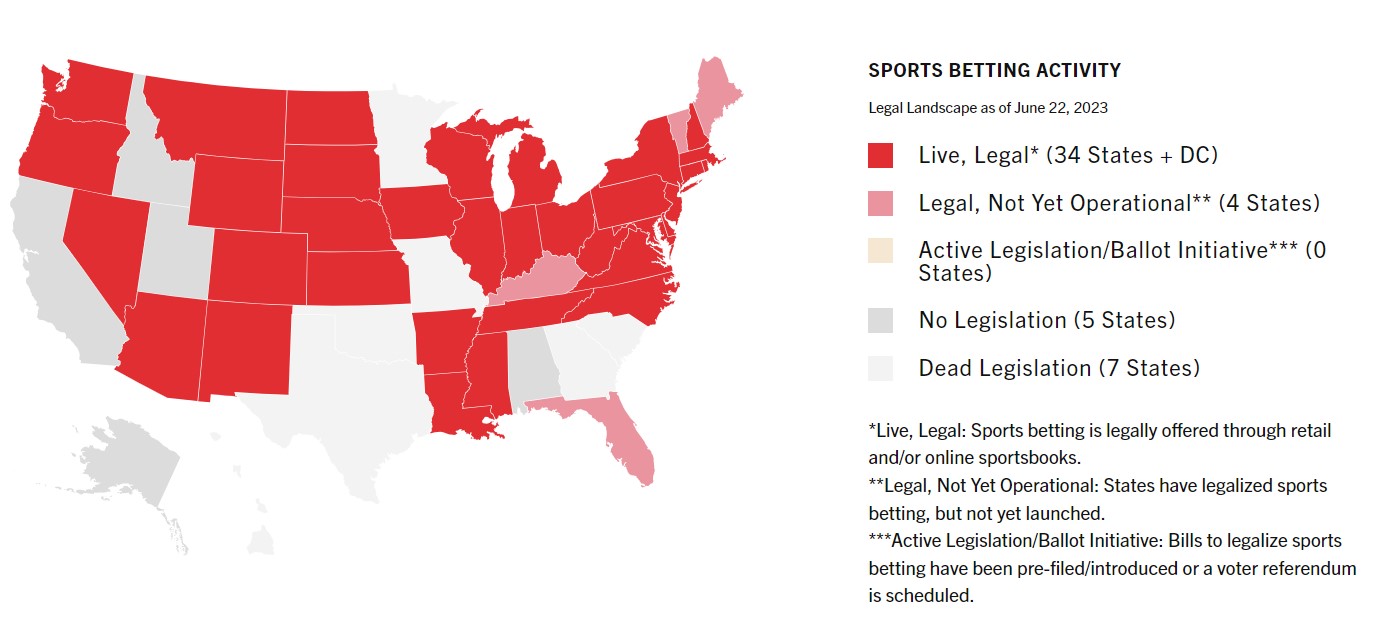 where sports betting is legal map