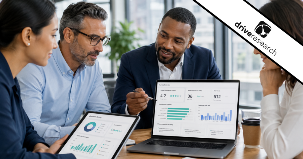 B2B customer satisfaction survey results reviewed by business professionals - drive research