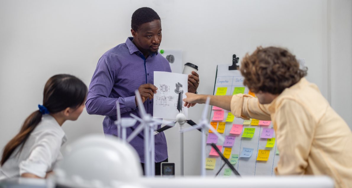 Startup team creates new product prototype with market research