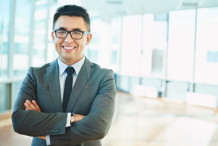 Male employee with glasses portrait