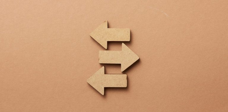 Opposite wooden arrows