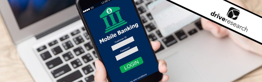 Mobile banking app on phone that person is holding