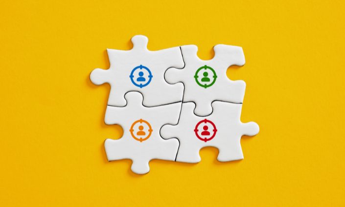 Target customer and market segmentation, business marketing concept.