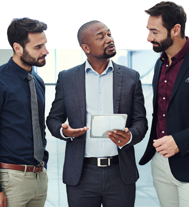 three male premium market research professionals