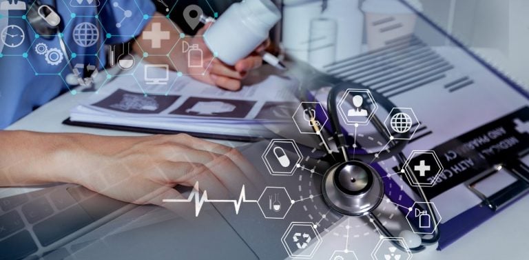 healthcare professional reviewing campaign messages