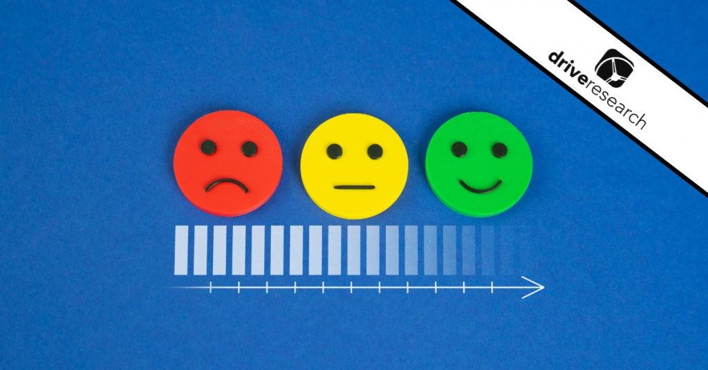 Faces with emotions to assess customer satisfaction - Drive Research watermark