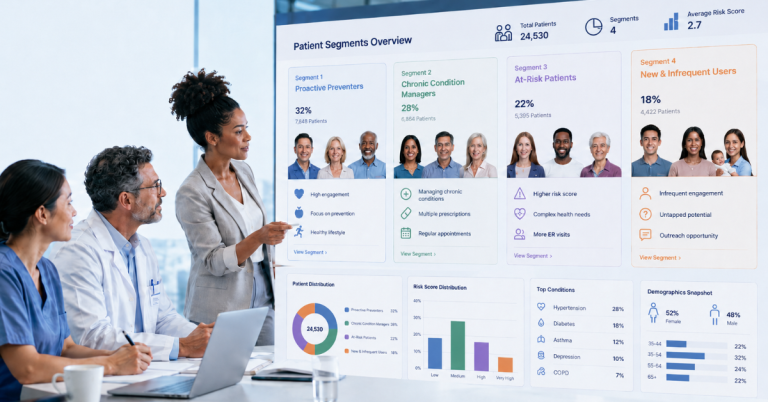 Meeting display healthcare segments on screen