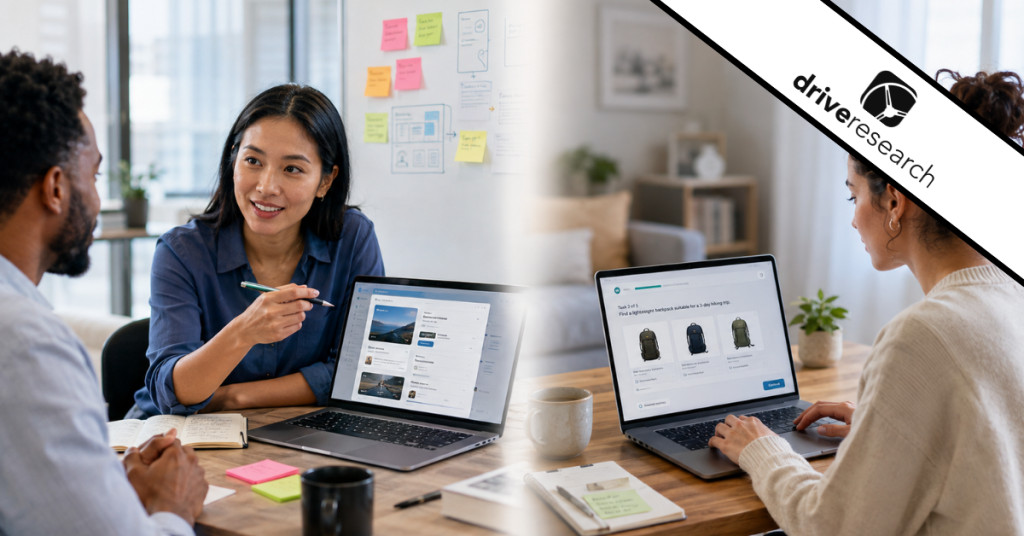Moderated and unmoderated usability testing sessions